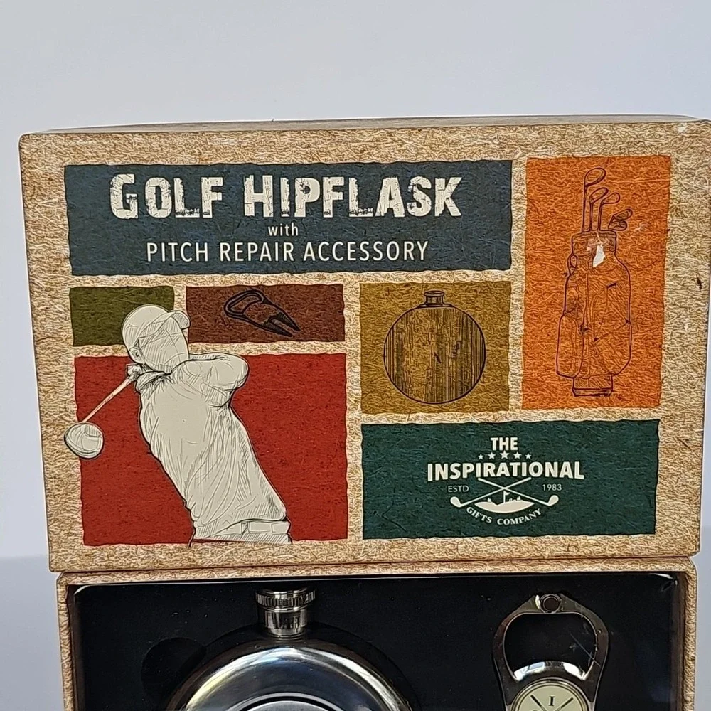 The Inspirational Gifts‎ Company Golf Hip Flask Pitch Repair Tool Set Gift Box